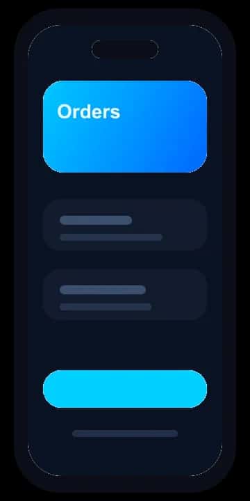 Mobile order flow screen