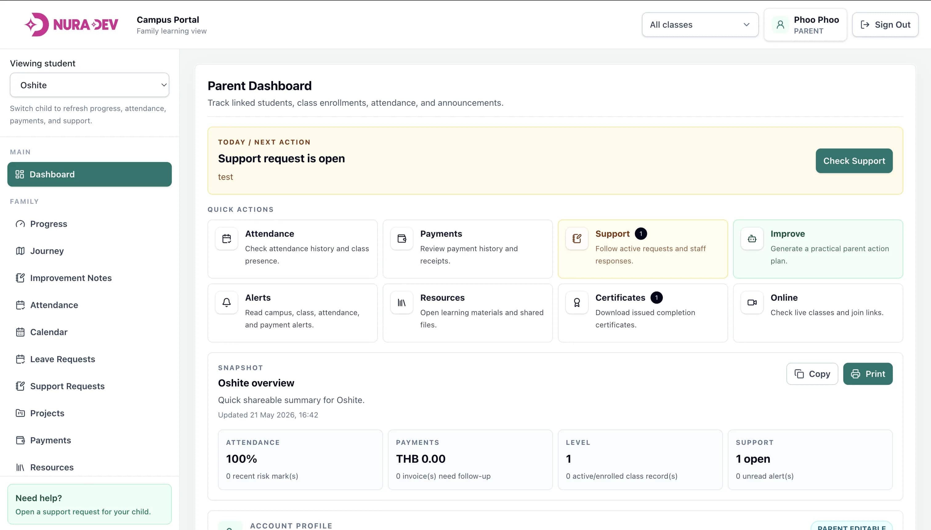 AI automation action dashboard screen