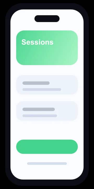Mobile app user flow phone screen