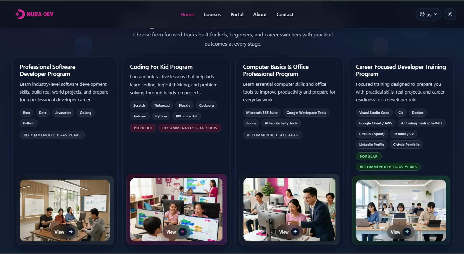 Nura Dev web product screen 2