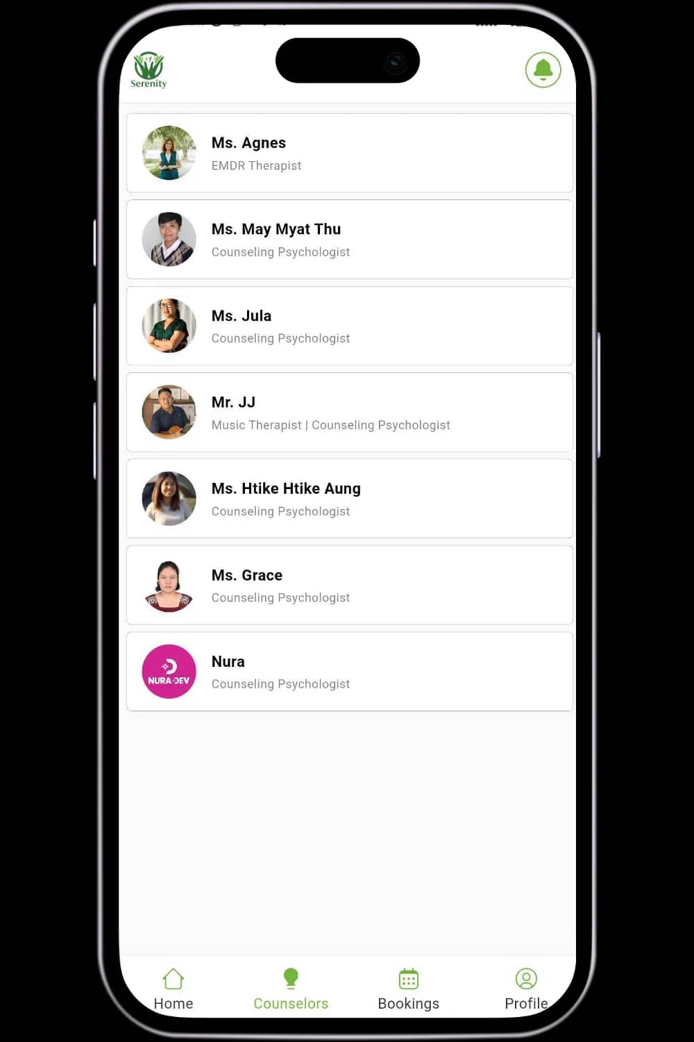 Serenity mobile product screen 4