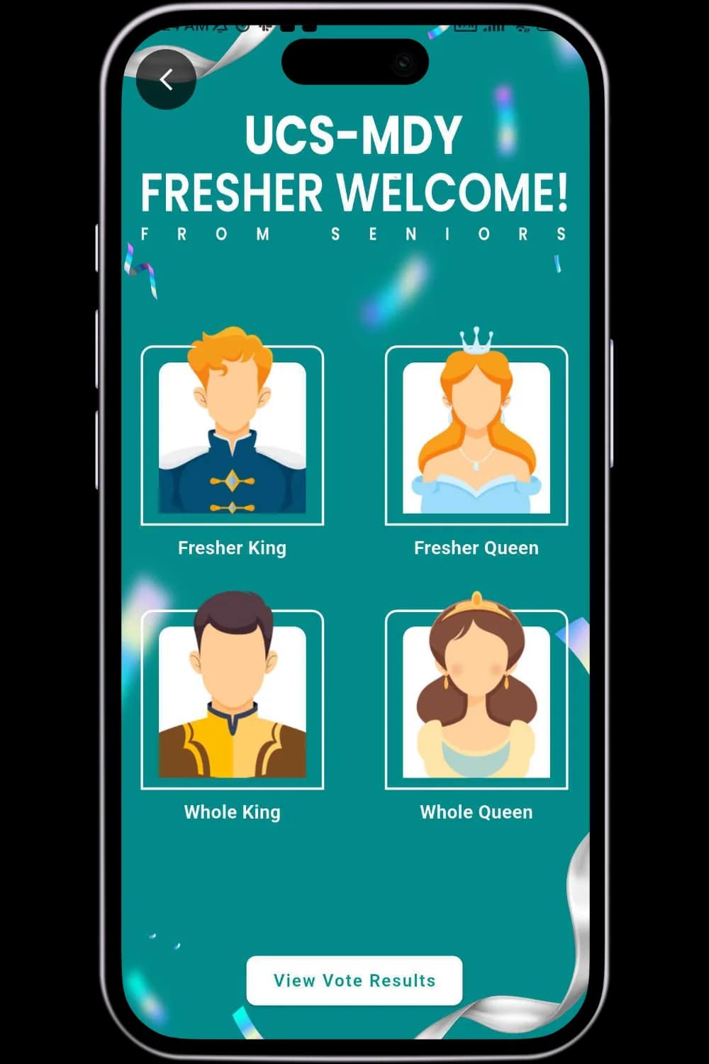Student mobile app screen
