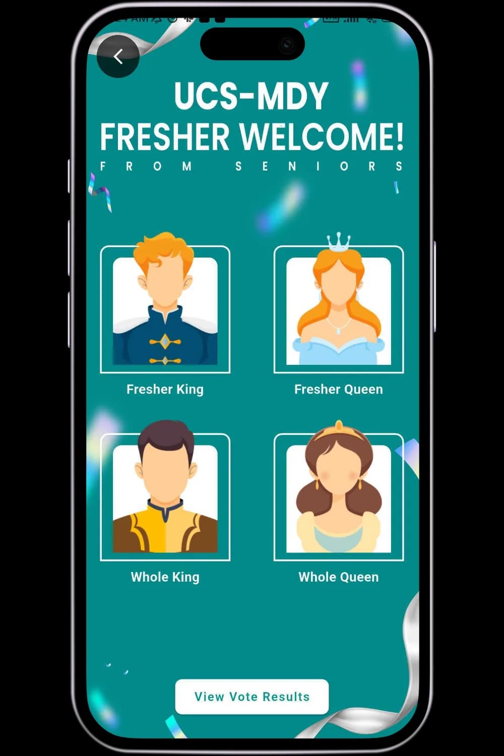 Student mobile app screen