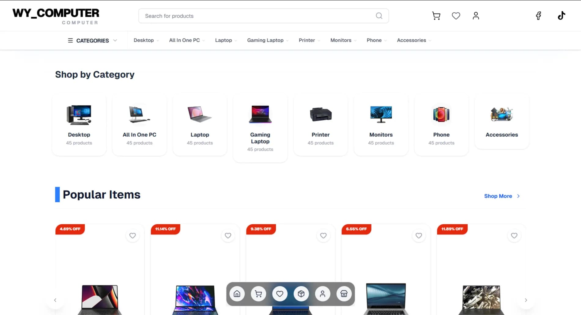 WY Computer web product screen 1