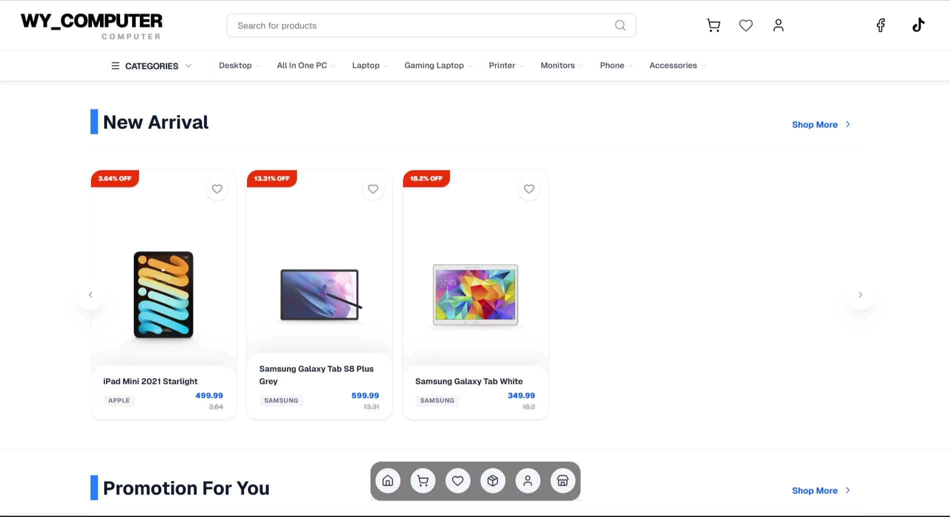 WY Computer web product screen 3